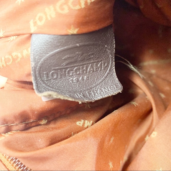 Longchamp | Cosmos Brown Pebbled Leather Hobo/Bucket Bag - Picture 11 of 16